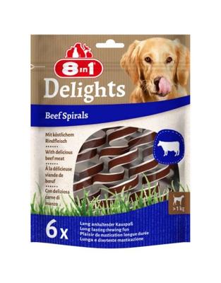 8in1 8in1 Delights Spirals Beef Snack 6st