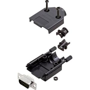 encitech DTPK-P-09-HDP15-K 6355-0053-01 D-sub male connectorset 180 ° Aantal polen: 15 Soldeerkelk 1 set(s)