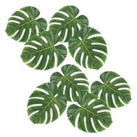 Hawaii/zomerse decoratie monstera palm bladeren set van 24x stuks - 15 x 35 cm per blad