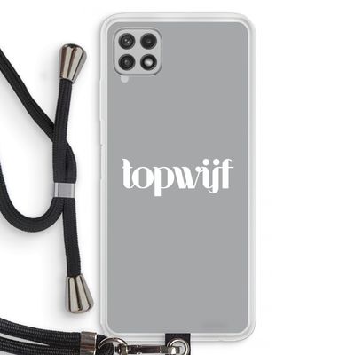 Topwijf Grijs Wit: Samsung Galaxy A22 4G Transparant Hoesje met koord