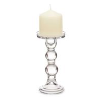 Giftdecor Kaarsen kandelaar - glas - voor stompkaarsen - H18 cm
