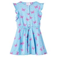 VidaXL Kinderjurk met knopen zonder mouwen 104 blauw