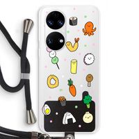 Happy bento friends: Huawei P50 Transparant Hoesje met koord Happy bento friends: Huawei P50 Transparant Hoesje met koord