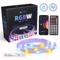 RGBW LED Strip Warm en Koud Wit 10 Meter (2x5) Zelfklevend met afstandsbediening App Smart LED Strip - thumbnail