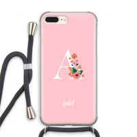 Pink Bouquet: iPhone 8 Plus Transparant Hoesje met koord