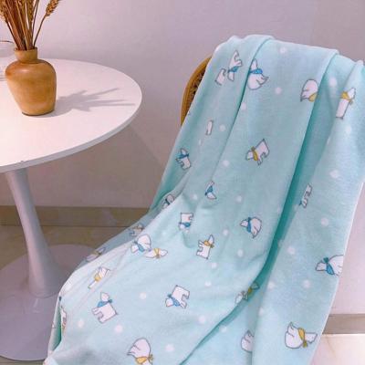 WholeNight 1pc Ins Cartoon Plush Throw Blanket, Soft & Skin-Friendly Flannel Blanket, Lightweight For Spring/Summer/Autumn, Suitable For Indoor, Camping, Air-Conditioned Room, Sofa, Home, Both Boy And Girl Love Valentine White / Baby Blanket-blue Scarf Be