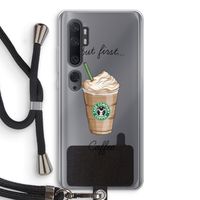 But first coffee: Xiaomi Mi Note 10 Transparant Hoesje met koord