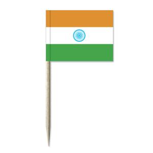 Cocktailprikkers vlag India - 50x stuks - 8 cm vlaggetjes - landen decoratie - Prikkertjes