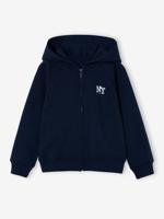 Sweater met rits jongen Basics marineblauw