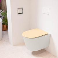 Wandcloset Mondiaz Lavie | Zonder spoelrand | Incl.Toiletzitting-Sand | Keramiek | Linen (beige)