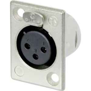 Neutrik NC3FP-1 XLR-connector Flensbus, contacten recht Aantal polen: 3 Zilver 1 stuk(s)