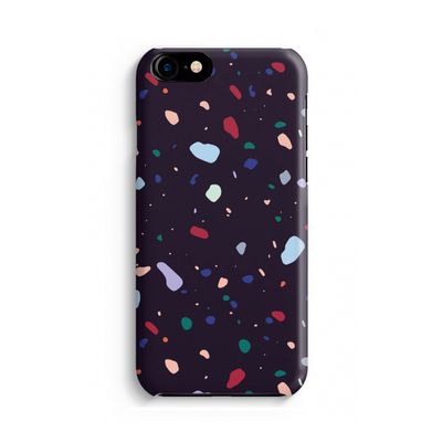 Dark Rounded Terrazzo: Volledig geprint iPhone SE 2020 Hoesje
