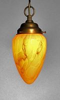 Hanglamp glas Malaga 1 antiek messing
