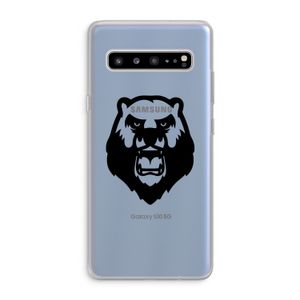 Angry Bear (black): Samsung Galaxy S10 5G Transparant Hoesje