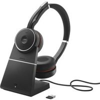 Jabra Evolve 75 Headset Bedraad en draadloos Hoofdband Oproepen/muziek Bluetooth Oplaadhouder Zwart - thumbnail