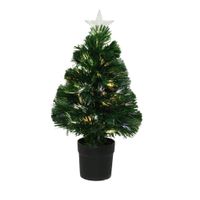 Fiber optic kerstboom/kunst kerstboom met verlichting en ster piek 60 cm - thumbnail