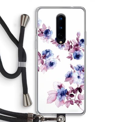 Waterverf bloemen: OnePlus 8 Transparant Hoesje met koord