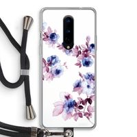 Waterverf bloemen: OnePlus 8 Transparant Hoesje met koord
