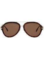 Burberry lunettes de soleil à monture pilote - Marron