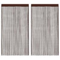 Draadgordijnen 140x250 cm bruin 2 st