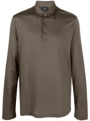 Brioni chemise en soie mélangée à manches longues - Vert