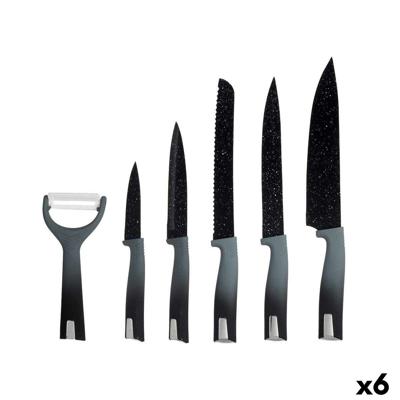 Messen Set Kinvara KT211035 KT211035 Zwart Roestvrij staal Polypropyleen 6 Onderdelen (6 Stuks)