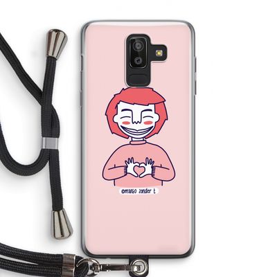 Hartje: Samsung Galaxy J8 (2018) Transparant Hoesje met koord