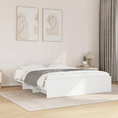 Bedframe bewerkt hout wit 150x200 cm
