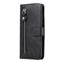 Xiaomi Redmi Note 10S hoesje - Bookcase - Pasjeshouder - Portemonnee - Rits - Kunstleer - Zwart - thumbnail