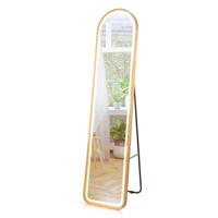 Volledige Spiegel Wandspiegel met Goudkleurig Aluminium Frame en Explosiebestendige Folie Deurspiegel Hangspiegel voor Hal Woonkamer
