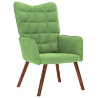 Relaxstoel fluweel lichtgroen