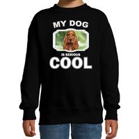 Honden liefhebber trui / sweater Spaniel my dog is serious cool zwart voor kinderen
