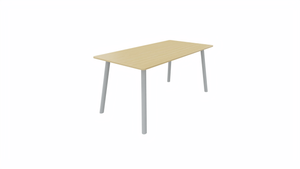 Tafel 8711 recht - 140 x 80 cm. - Alu - Beuken - Aluminium