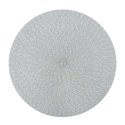 2 stks PP ronde ovale geweven placemat grootte: diameter 36cm (grijs)