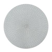2 stks PP ronde ovale geweven placemat grootte: diameter 36cm (grijs)