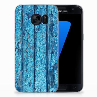 Samsung Galaxy S7 | Bumper Hoesje | Wood Blue