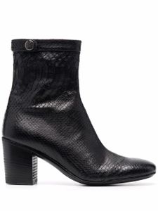 Alberto Fasciani bottines Oxana à effet peau de serpent - Noir