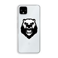 Angry Bear (white): Pixel 4 XL Transparant Hoesje