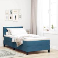 Boxspring bed met hoofdeinde Donkerblauw 90 x 190 cm Fluweel