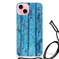 iPhone 15 Plus Stevig Telefoonhoesje Wood Blue