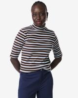 HEMA Dames T-shirt Clara rib strepen zwart (zwart)