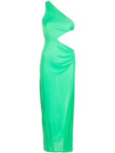 Fleur Du Mal robe asymétrique à détail noué - Vert