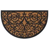 VidaXL Deurmat halfrond 45x75 cm rubber en kokosvezel