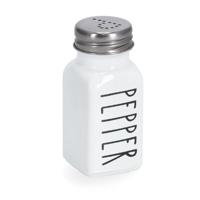 Kruidenpotje/strooier - peper - glas/metaal - wit - 80 ml - 4 x 9 cm - navulbaar Kruidenpotje/strooier - peper - glas/metaal - wit - 80 ml - 4 x 9 cm - navulbaar