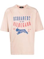 DSQUARED2 t-shirt en coton à logo imprimé - Rose - thumbnail