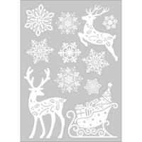 Kerst raamstickers Rendier - vel van 34 x 28 cm - raamdecoratie