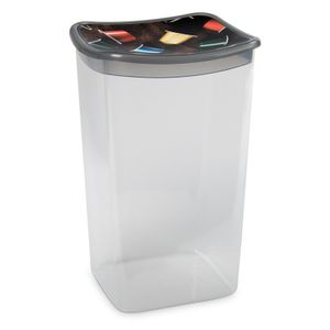 1x Koffiecups bewaarbakje 1,9 liter transparant/grijs plastic