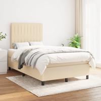Boxspring met matras stof crèmekleurig 120x200 cm