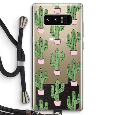Cactus Lover: Samsung Galaxy Note 8 Transparant Hoesje met koord