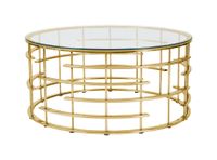 Artistiq Salontafel 'Marico' 90cm, kleur goud / helder glas